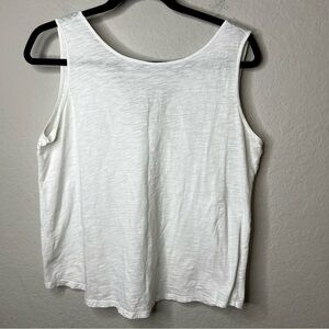 LOFT Vintage Soft Tank Top Medium White Curved Hem Tie Back